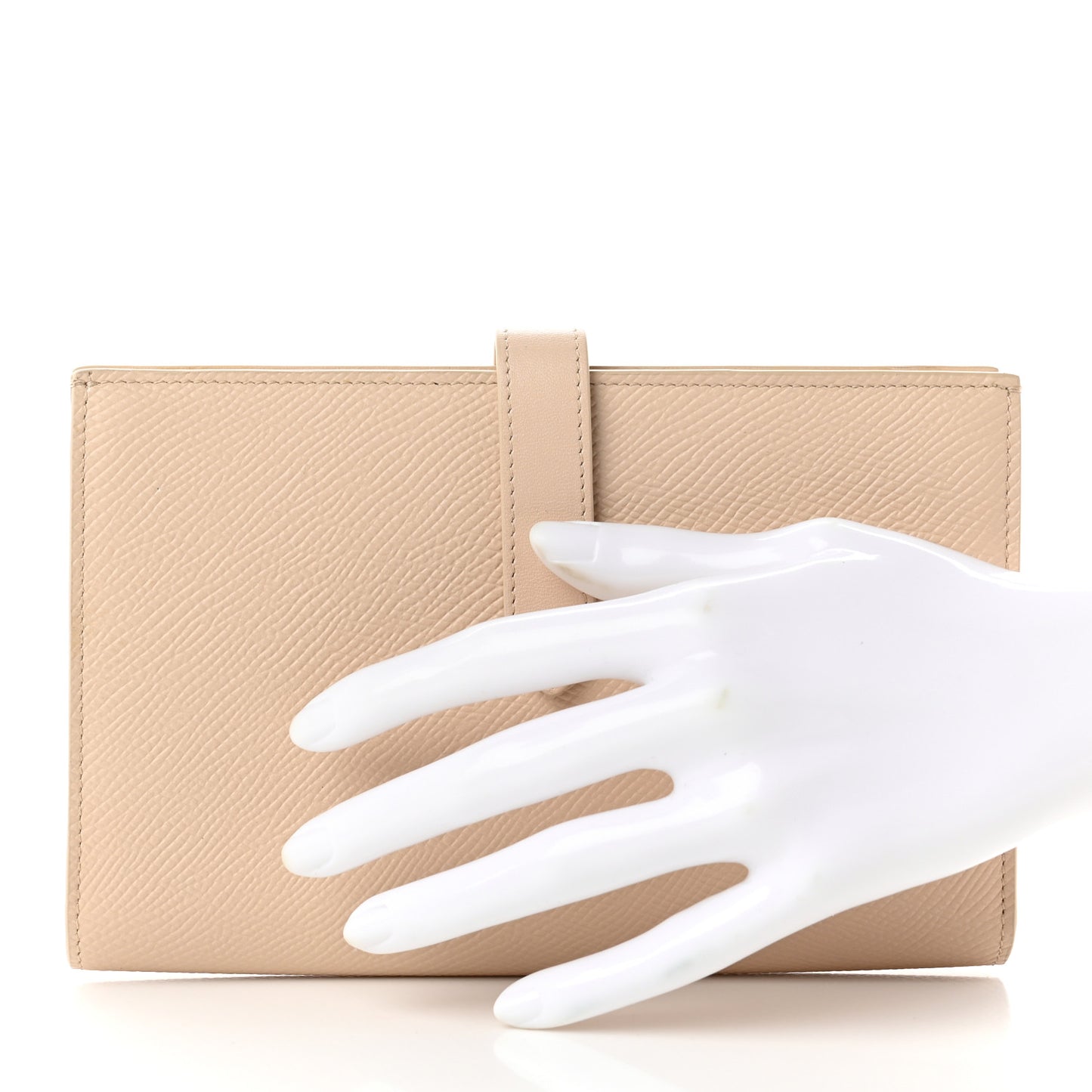 Grained Calfskin Large Multifunction Strap Wallet Powder