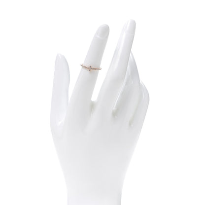 Tiffany 18K Rose Gold Diamond T Wire Pave Ring 45 3.25 2 of 5