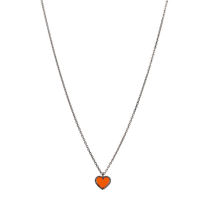 Van Cleef & Arpels 18K Rose Gold Carnelian Sweet Alhambra Heart Pendant Necklace 1 of 6
