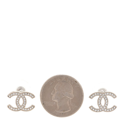 Chanel Crystal CC Earrings Silver 2 of 5