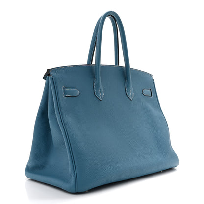 Hermes Togo BIRKIN 35 Blue Jean 3 of 13