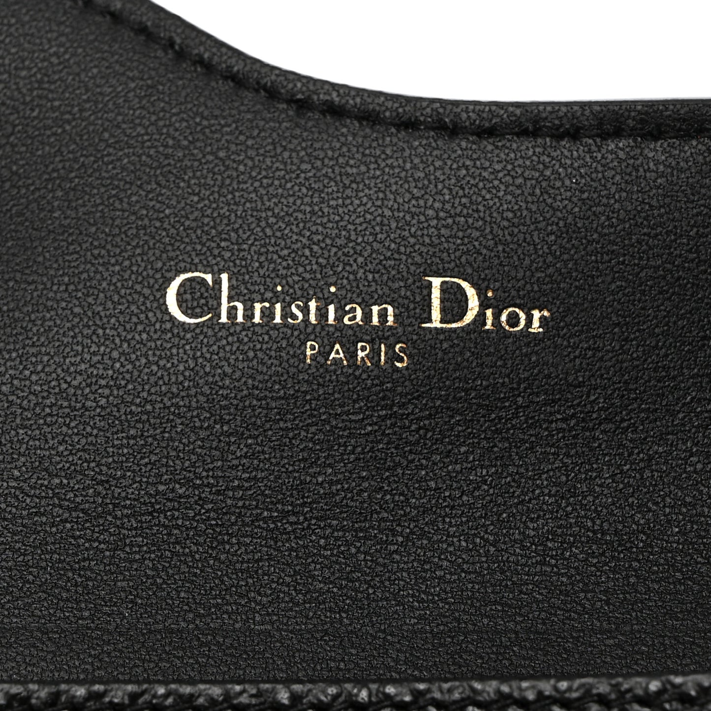 Grained Calfskin Saddle Card Holder Black