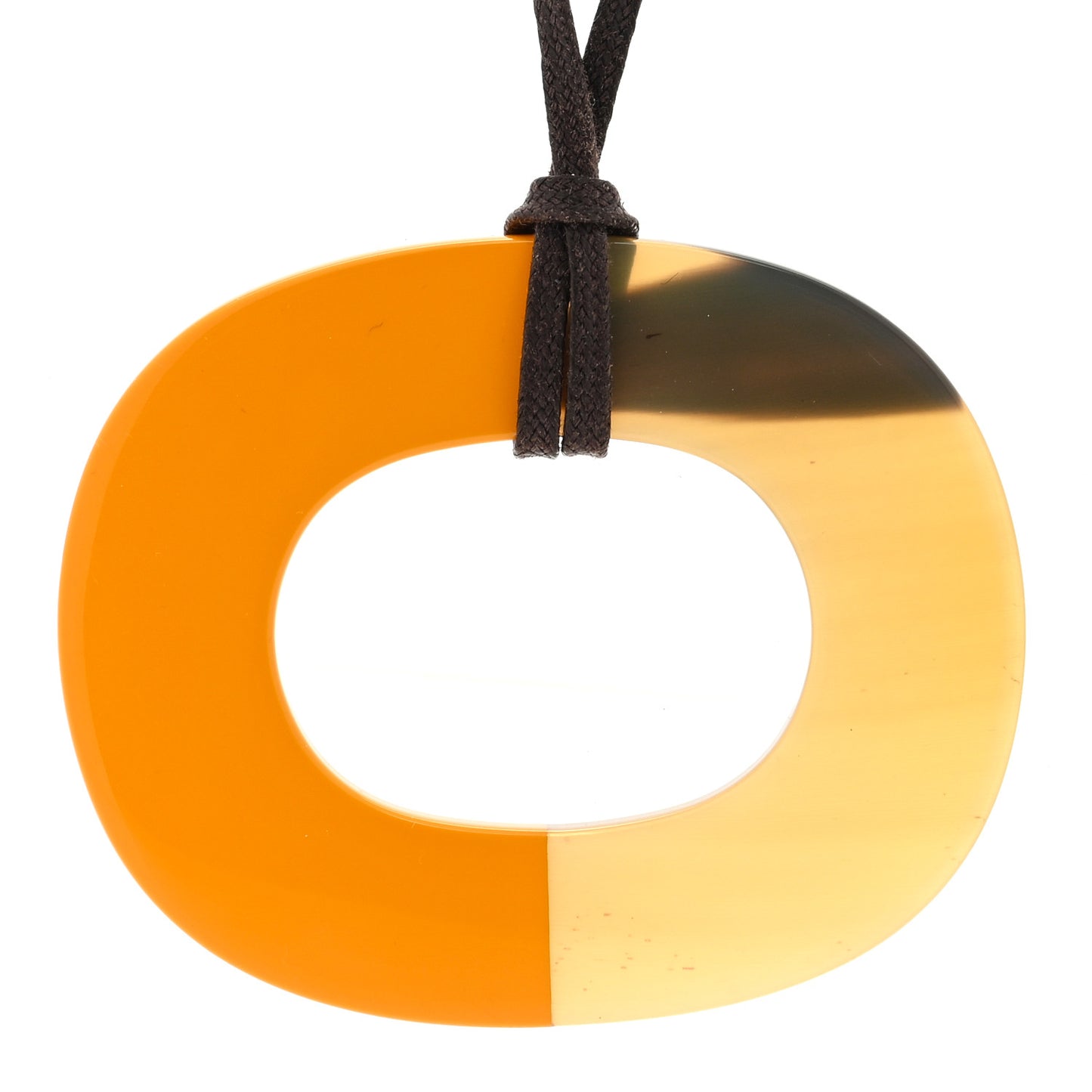 Lacquered Buffalo Horn Pendant Necklace