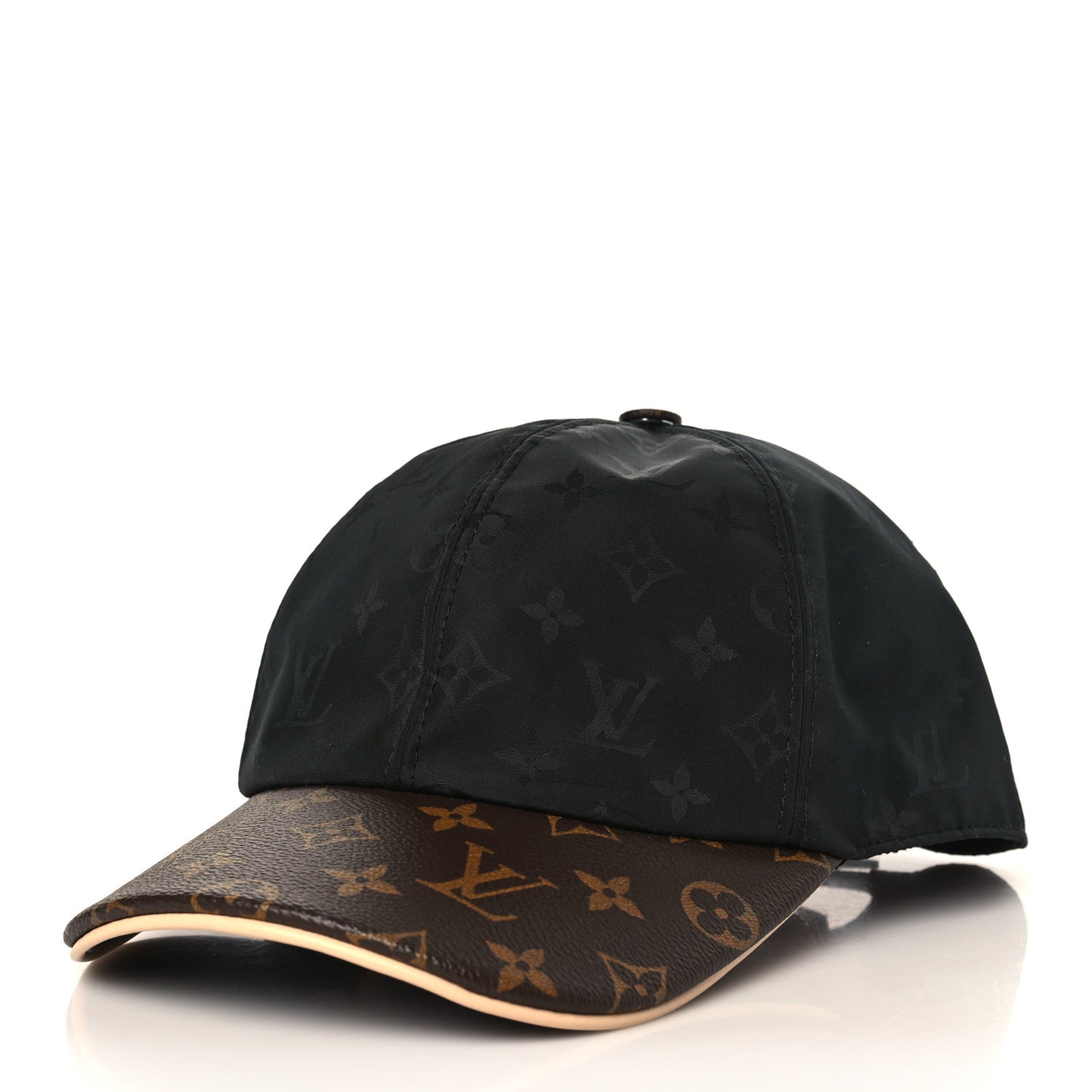 Polyester Silk Monogram LV Get Ready Cap L Black