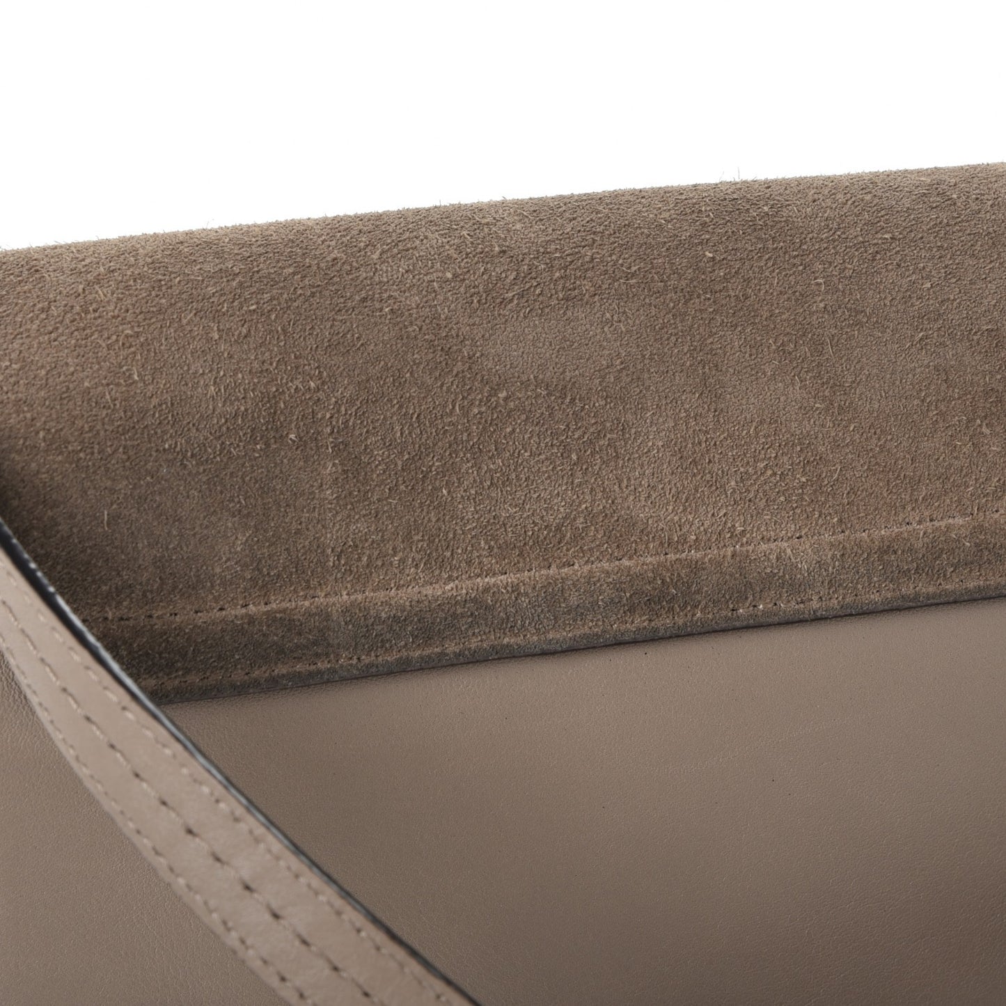 Suede Calfskin Small Faye Shoulder Bag Motty Grey