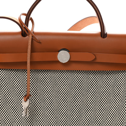 Hermes Vache Hunter Criss Viking Herbag Zip Retourne 31 PM Ecru Black Fauve 9 of 12