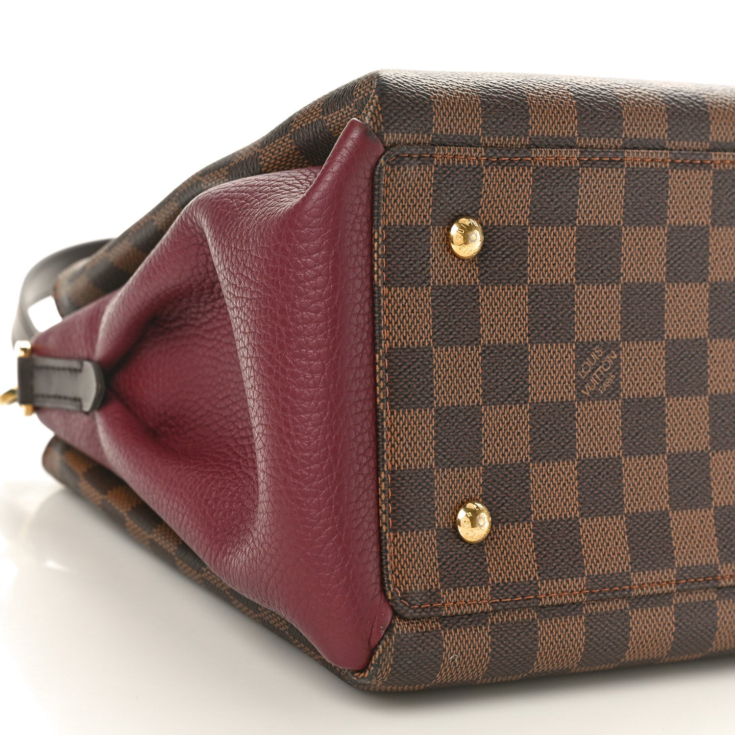 Louis Vuitton Cuir Taurillon Damier Ebene Normandy Bordeaux 8 of 9