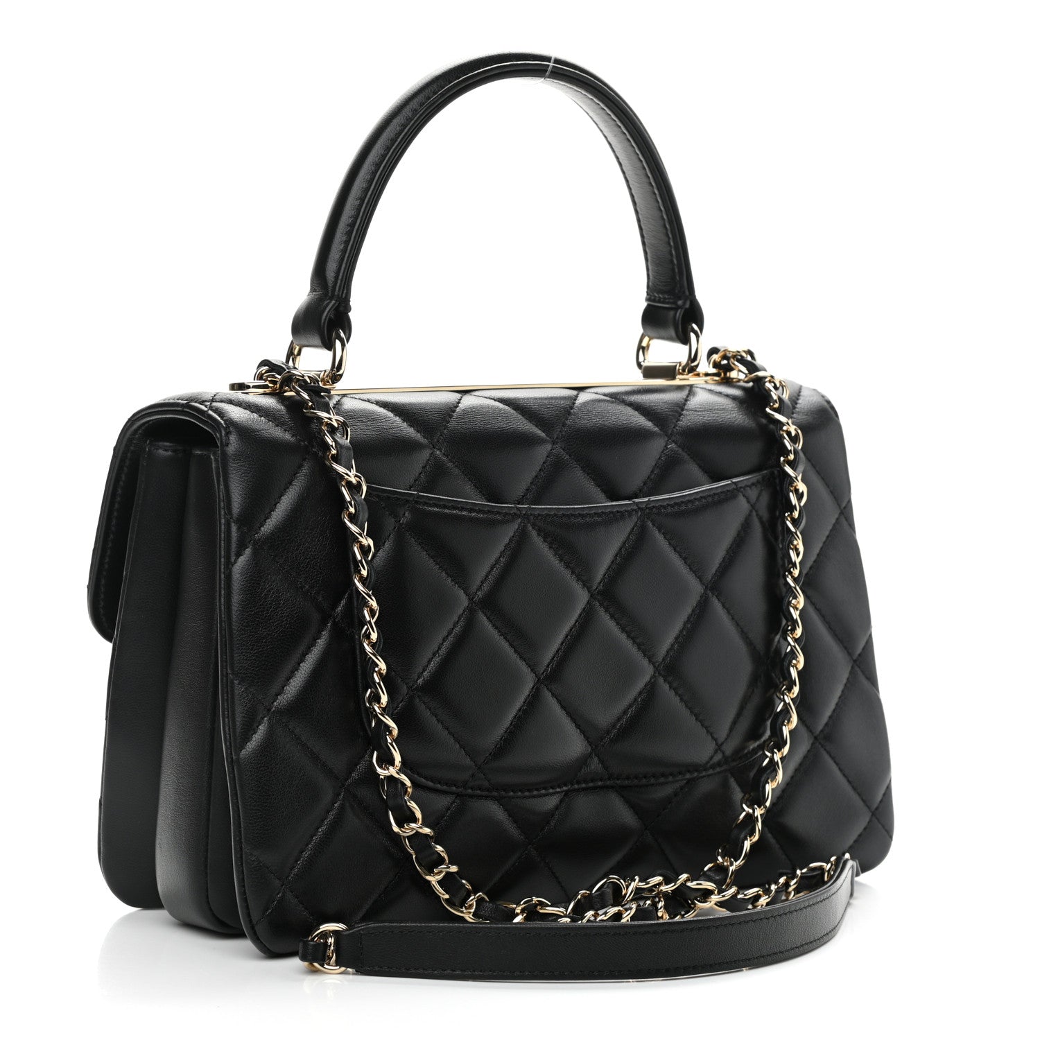 Chanel Lambskin Quilted Small Trendy CC Dual Handle Flap Bag Black 3 of 12