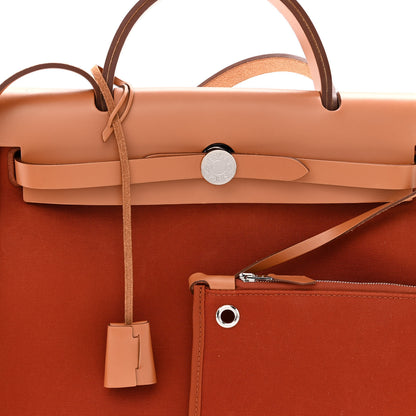 Hermes Military Toile Vache Hunter Herbag Zip 31 PM Cuivre Natural 7 of 9