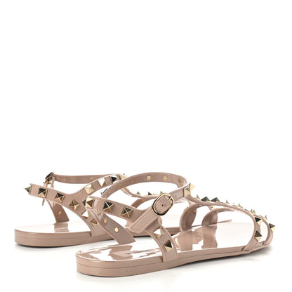 Valentino Garavani PVC Jelly Rockstud Caged Sandals 40 Poudre 4 of 10