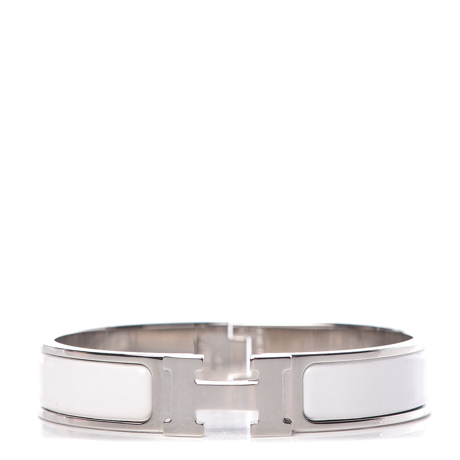 Hermes Enamel Narrow Clic Clac H Bracelet PM White 1 of 6