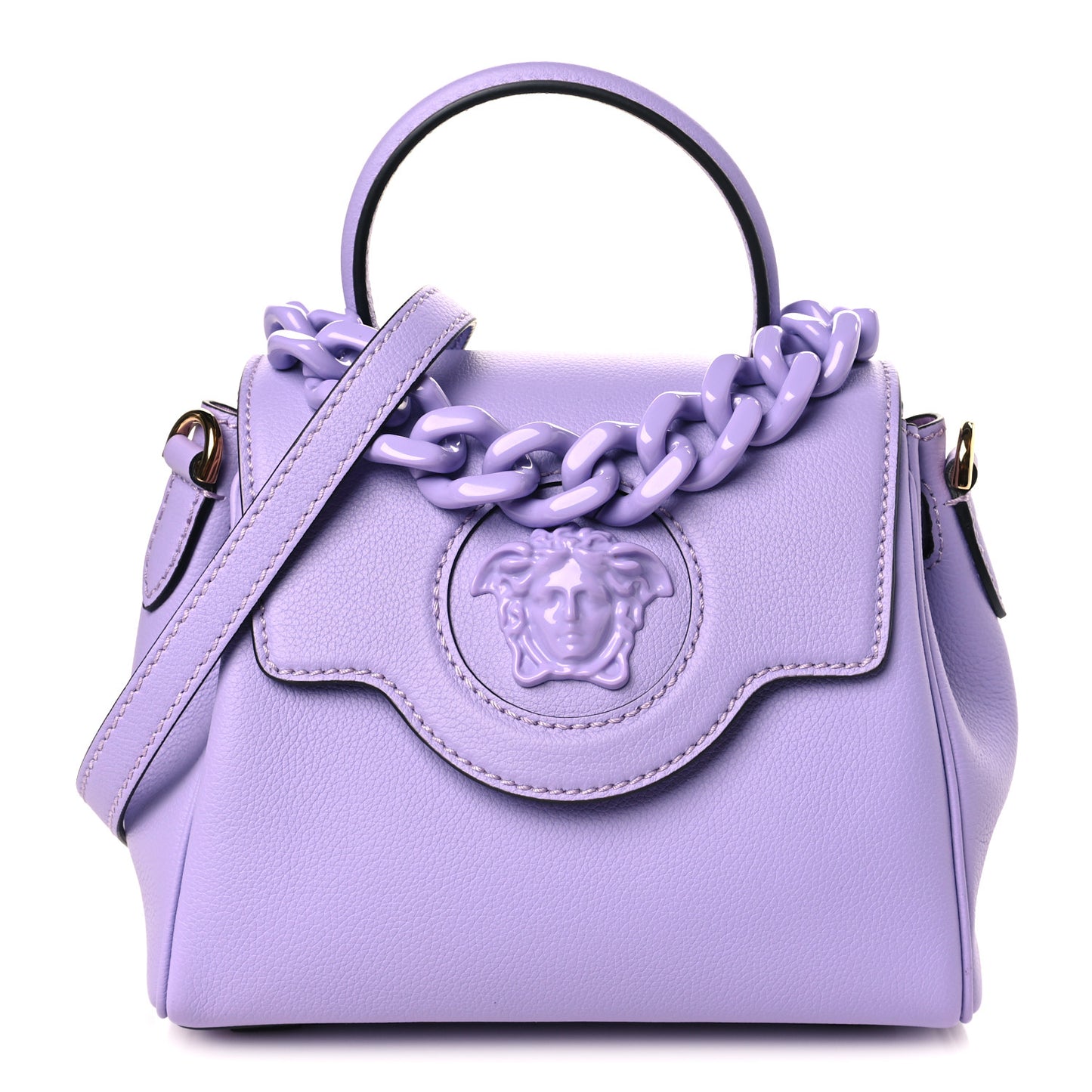 Calfskin Medusa Small Top Handle Handbag Lilac