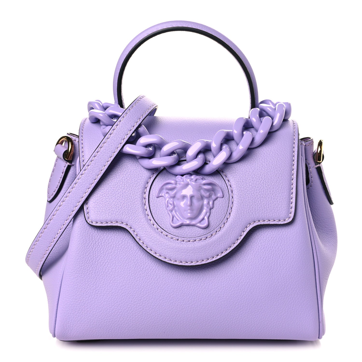 Versace Calfskin Medusa Small Top Handle Handbag Lilac 1 of 8