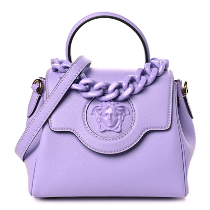 Versace Calfskin Medusa Small Top Handle Handbag Lilac 1 of 8
