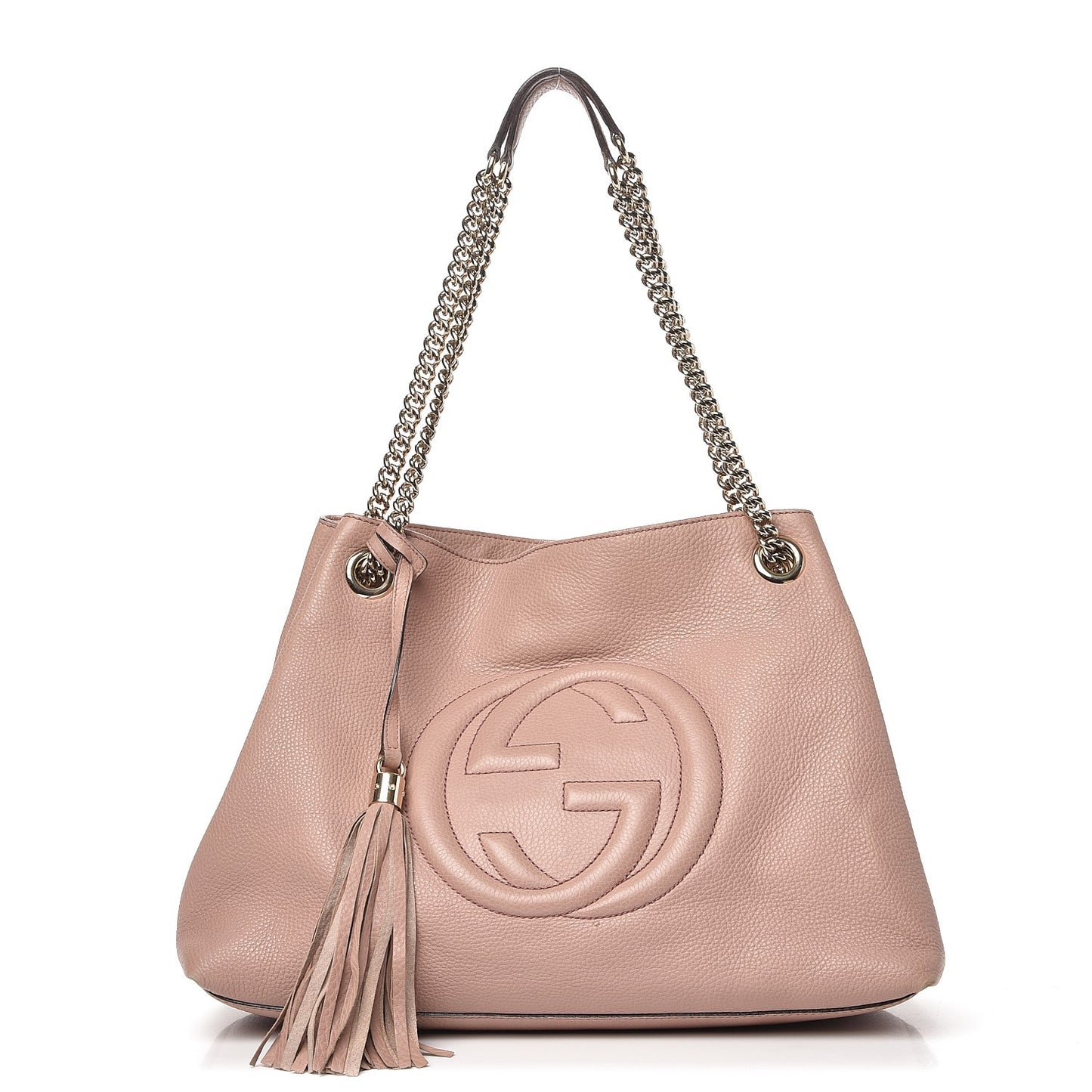 Pebbled Calfskin Medium Soho Chain Shoulder Bag Dark Cipria