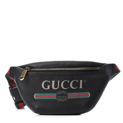 Gucci Grained Calfskin Small Logo Belt Bag Black 1 of 11