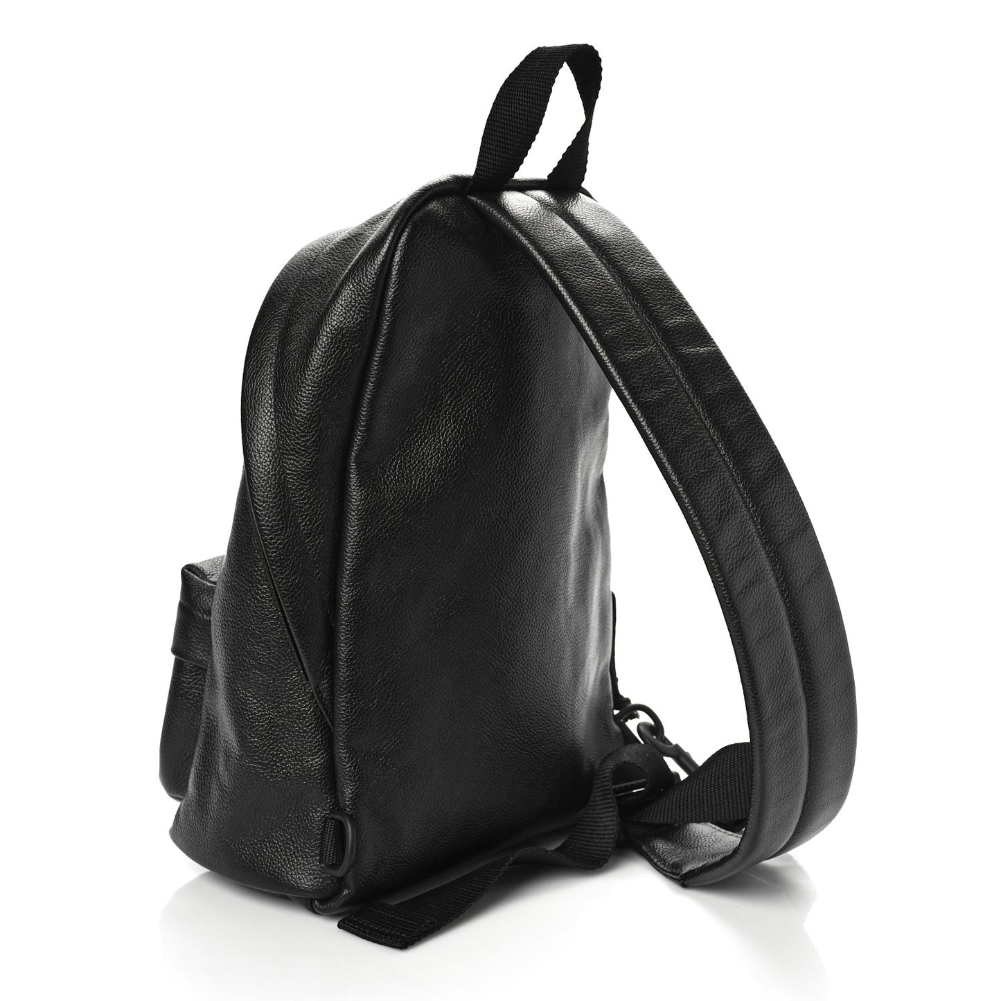 Grained Calfskin Small Explorer Backpack Black