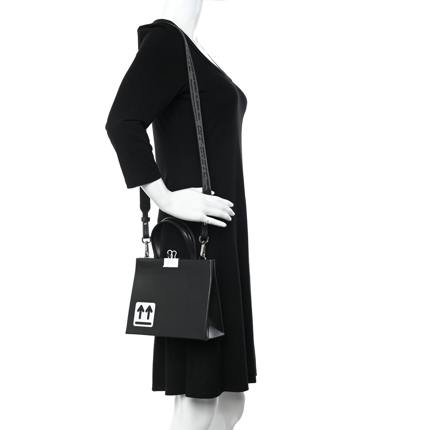 Off-White Calfskin Box Bag Tote Black 2 of 14
