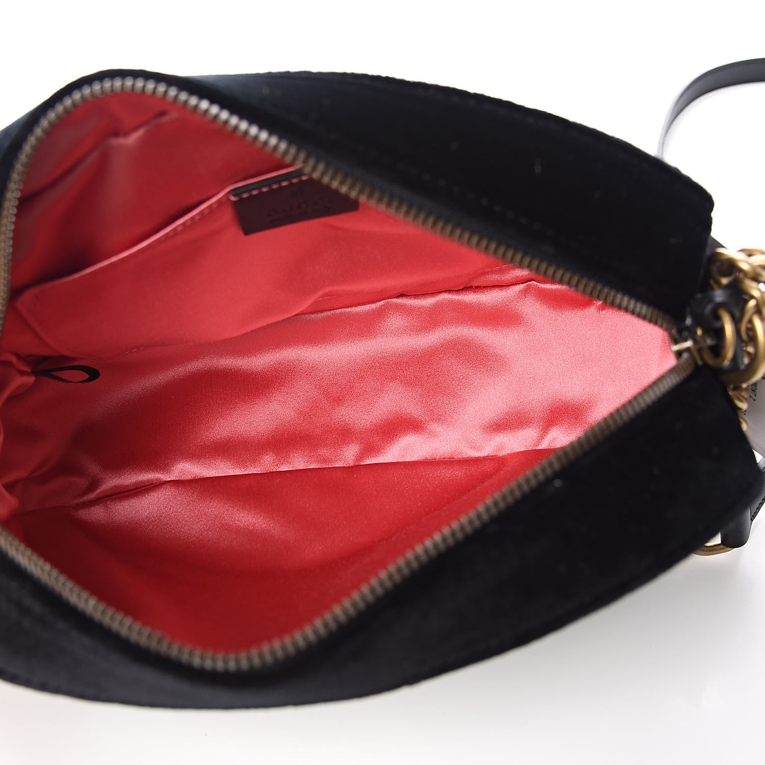 Gucci Velvet Matelasse Small GG Marmont Chain Shoulder Bag Black 5 of 10