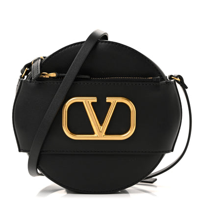 Valentino Garavani Calfskin VLogo Round Crossbody Bag Black 1 of 10