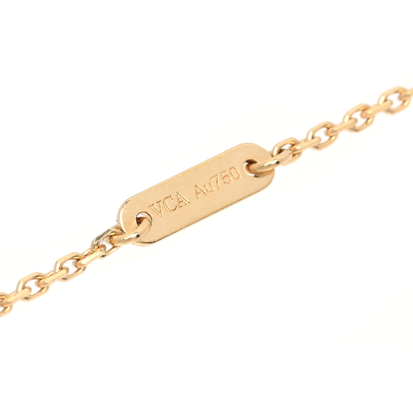 18K Yellow Gold Mother of Pearl Sweet Alhambra Pendant Necklace