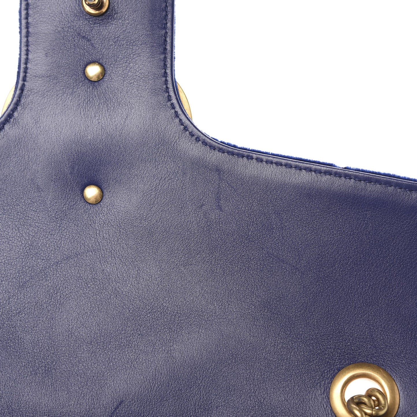 Velvet Matelasse Medium GG Marmont Shoulder Bag Cobalt Blue