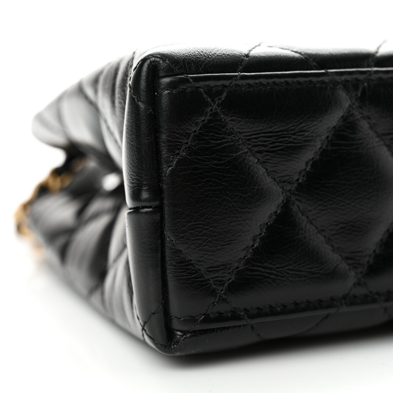 Chanel Shiny Aged Calfskin Quilted Nano Kelly Shopper Black 10 of 10
