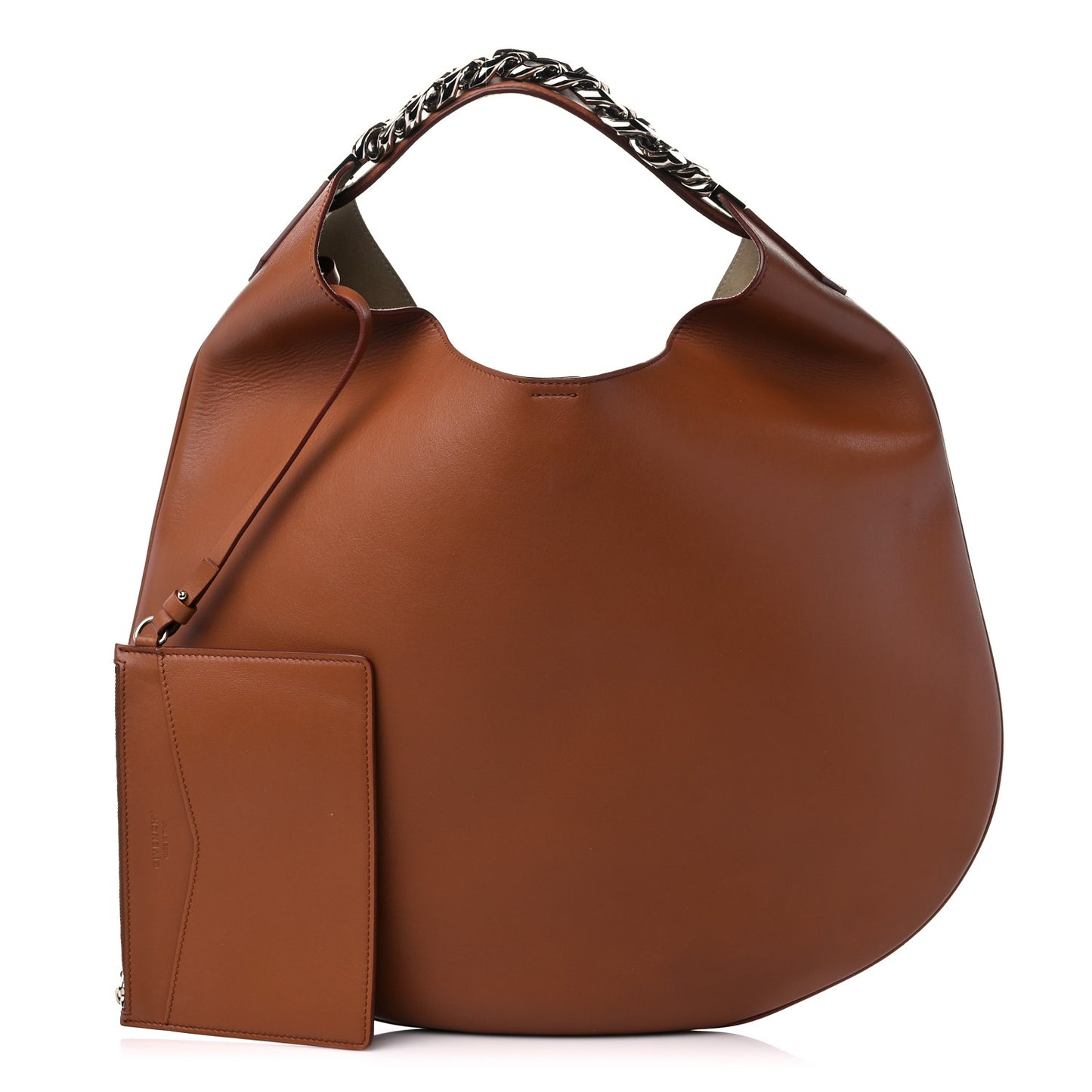 Calfskin Infinity Hobo Bag Brown