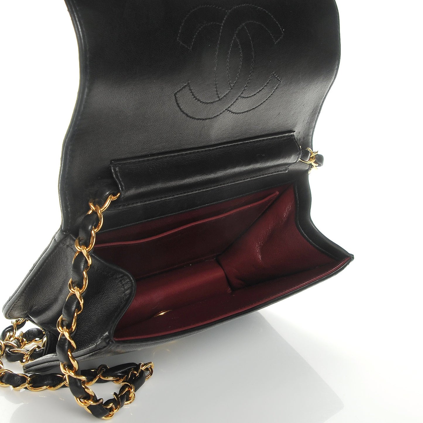 Lambskin Quilted Small Single Flap Bag Black