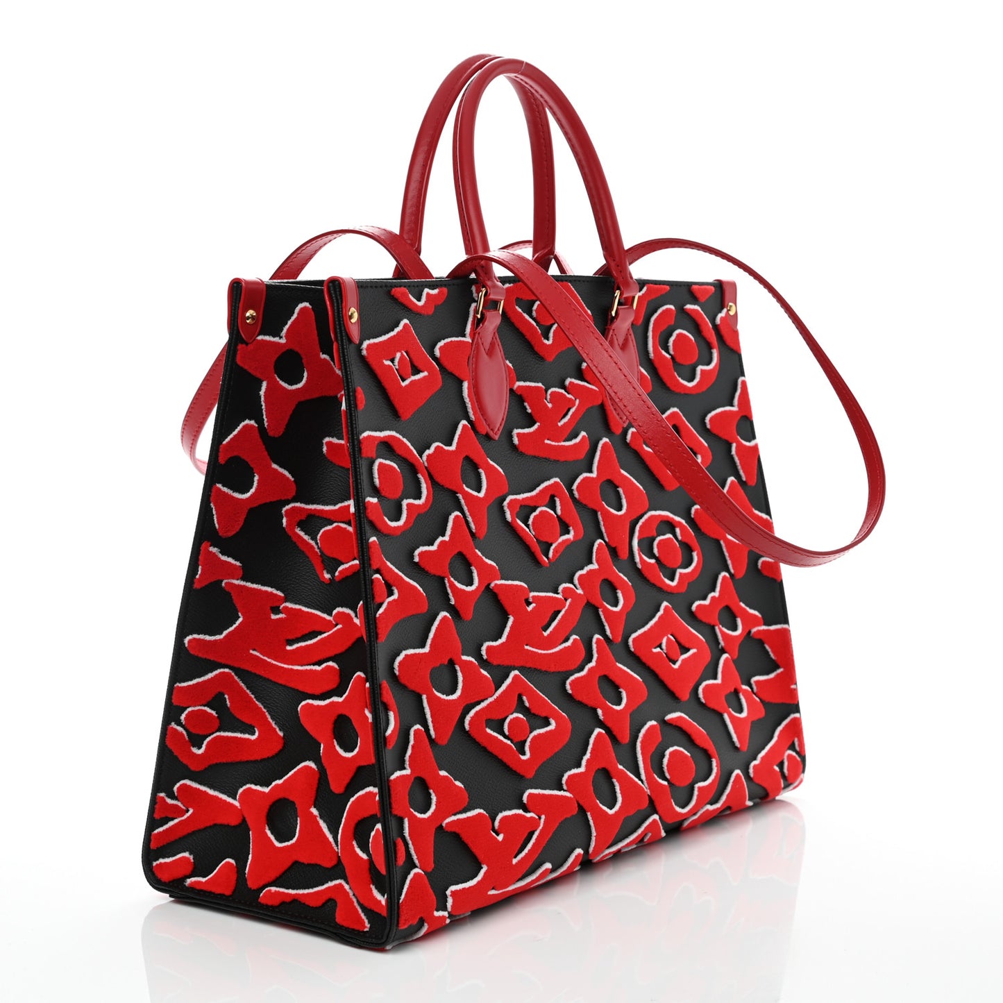 X UF Tufted Monogram Onthego GM Black Red