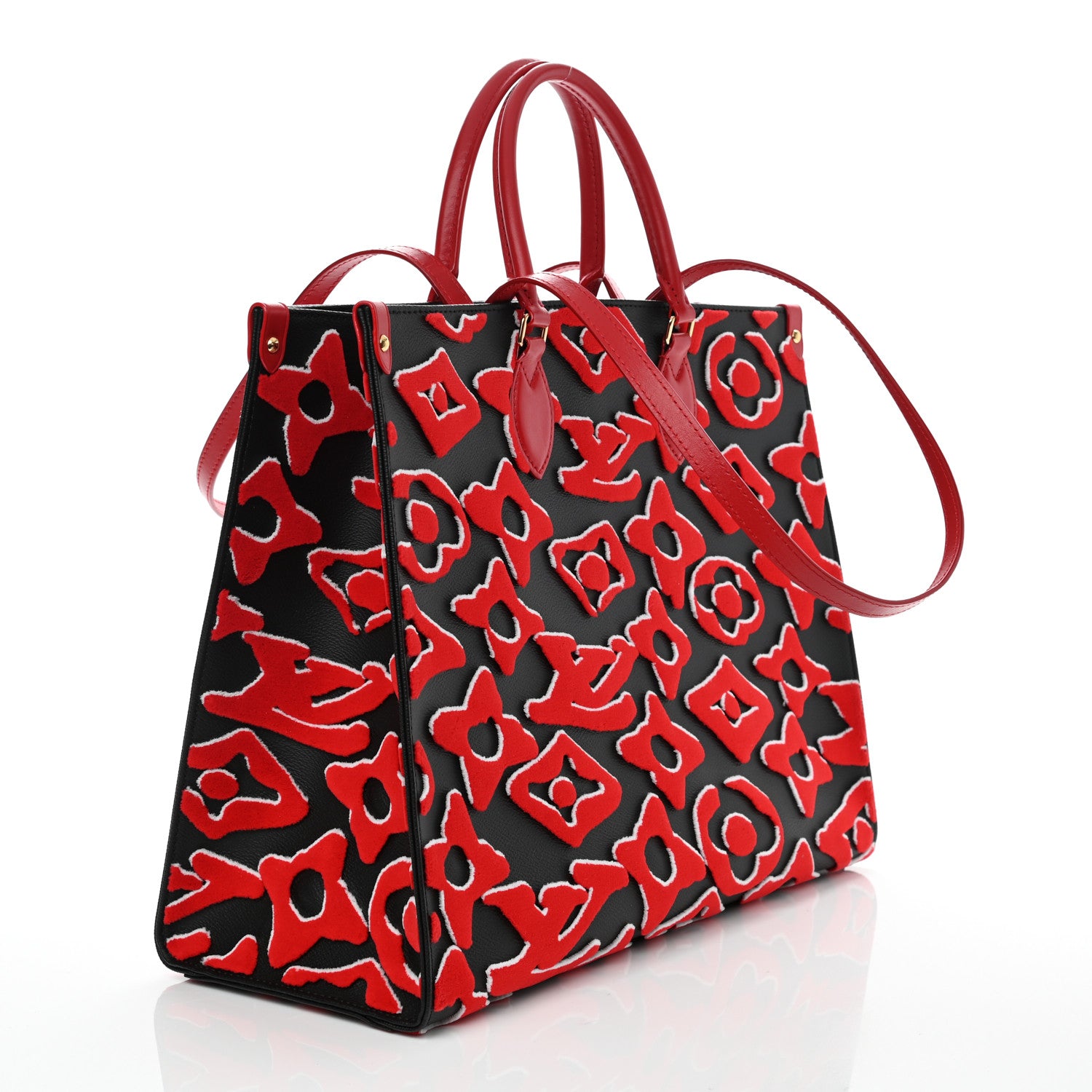 Louis Vuitton X UF Tufted Monogram Onthego GM Black Red 3 of 9