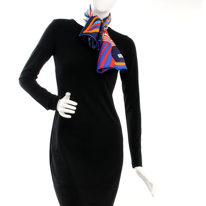 Hermes Silk Les Jeux d'Scarf 90 Caban Bleu Klein Rouge 2 of 14
