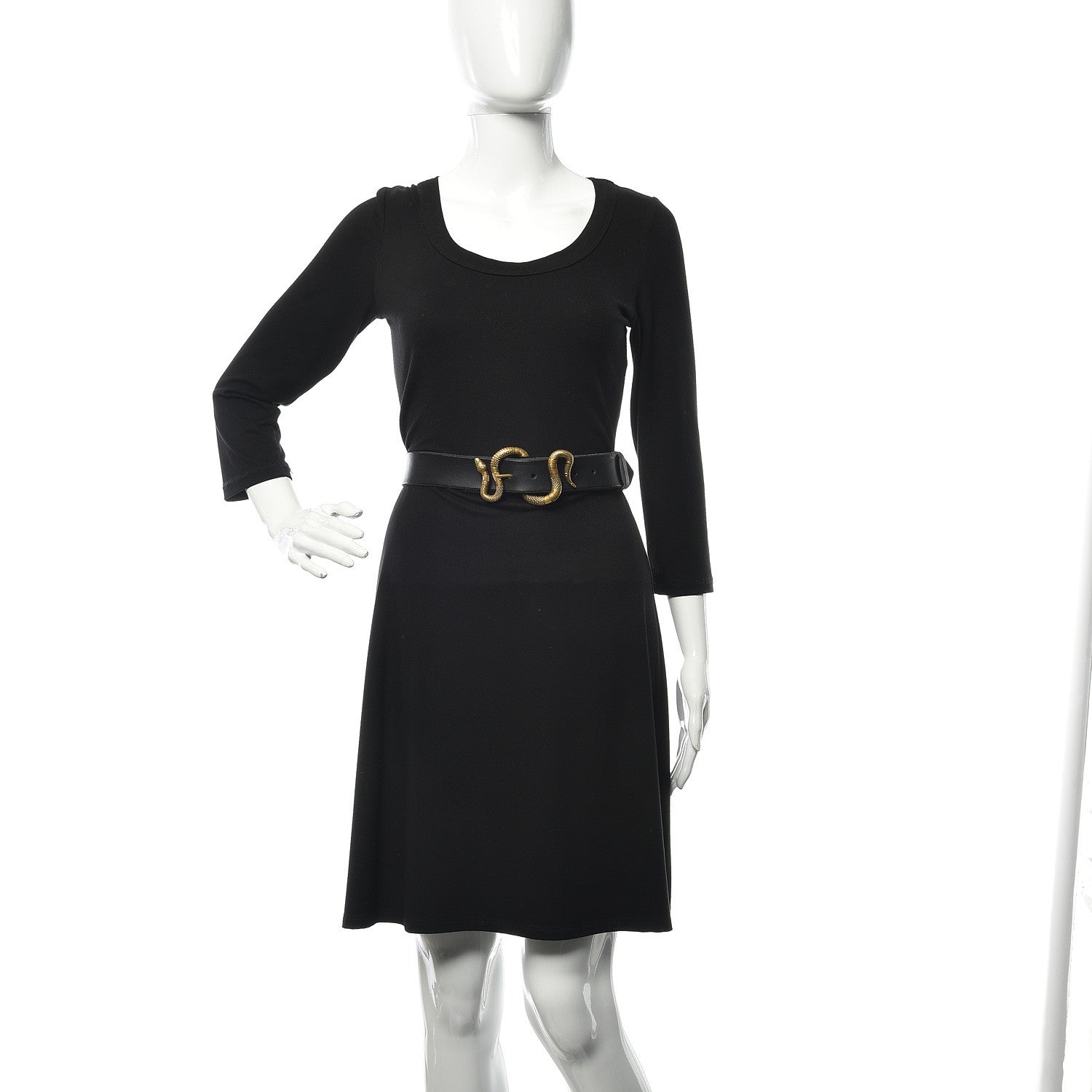 Gucci Calfskin Snake Belt 95 38 Black 2 of 8