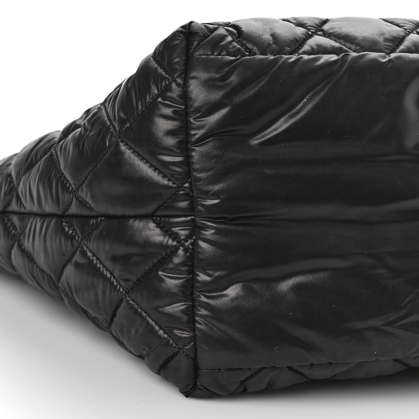 Nylon Quilted Small Coco Cocoon Tote Black