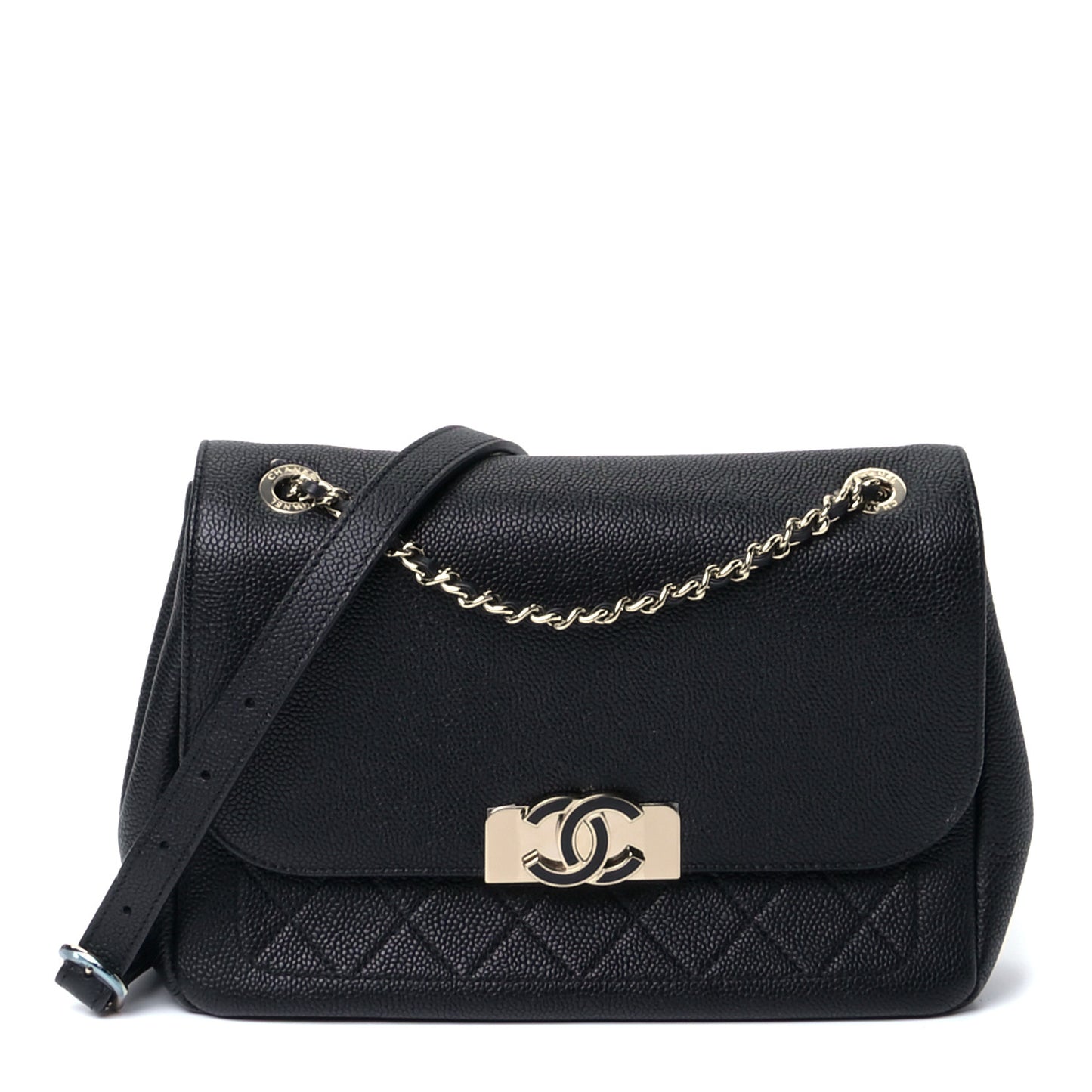 Caviar Quilted Small Flap Black