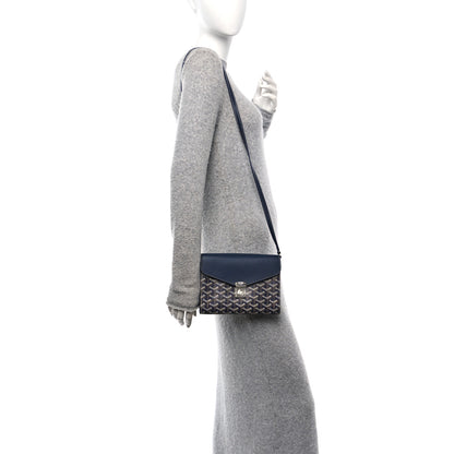 Goyard Goyardine Calfskin Chypre Wallet Pouch Navy 2 of 9