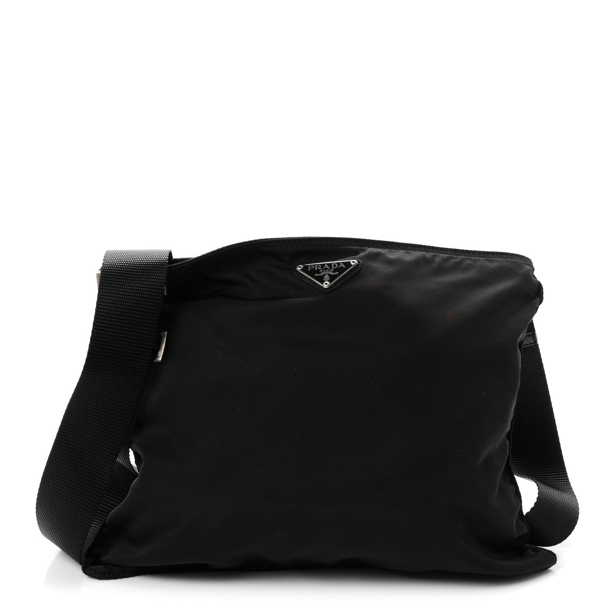Prada Nylon Vela Flat Messenger Bag Black 1 of 10