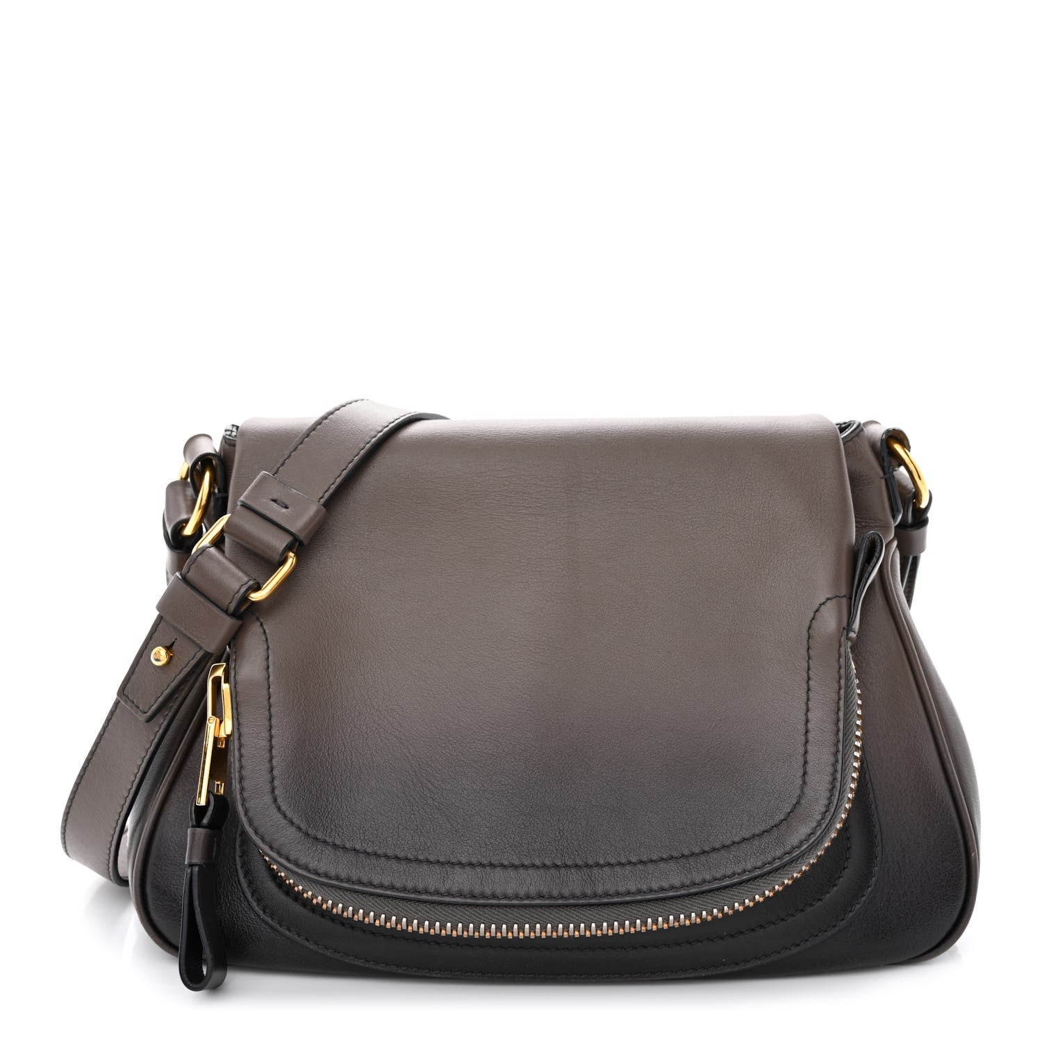 Tom Ford Grained Calfskin Medium Shaded Jennifer Crossbody Bag Brown 1 of 21