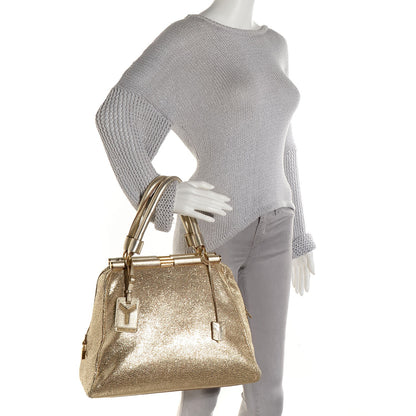 Saint Laurent Metallic Volcano Leather Medium Majorelle 2 of 8