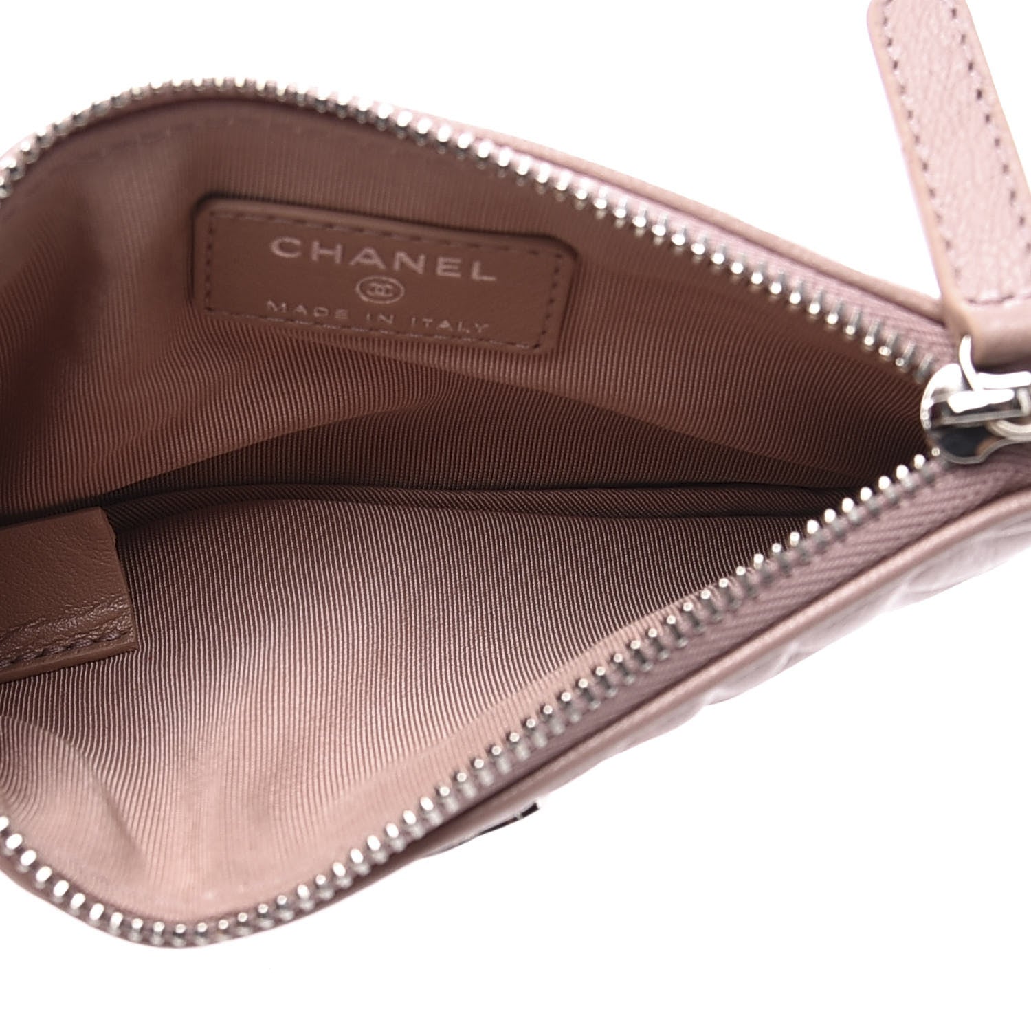 Chanel Goatskin Camellia Embossed Cosmetic Pouch Light Pink 4 of 9