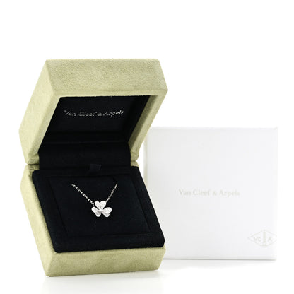 Van Cleef & Arpels 18K White Gold Diamond Mini Frivole Pendant Pave Necklace 7 of 7