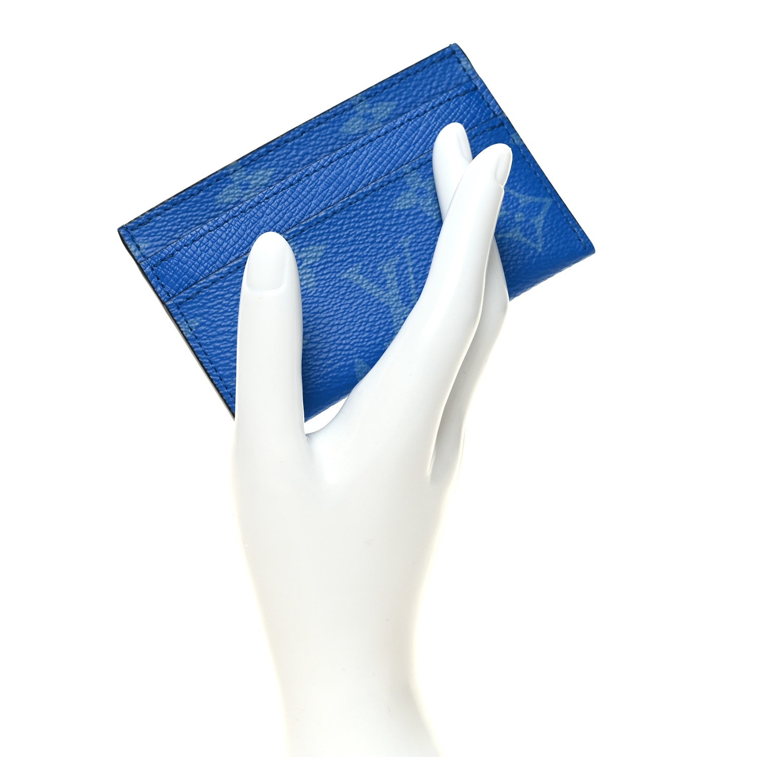 Louis Vuitton Taigarama Porte-Cartes Double Card Holder Blue 2 of 8