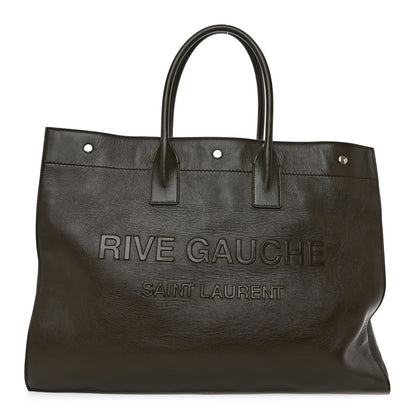 Saint Laurent Vitello Large Rive Gauche Tote Dark Green 1 of 9