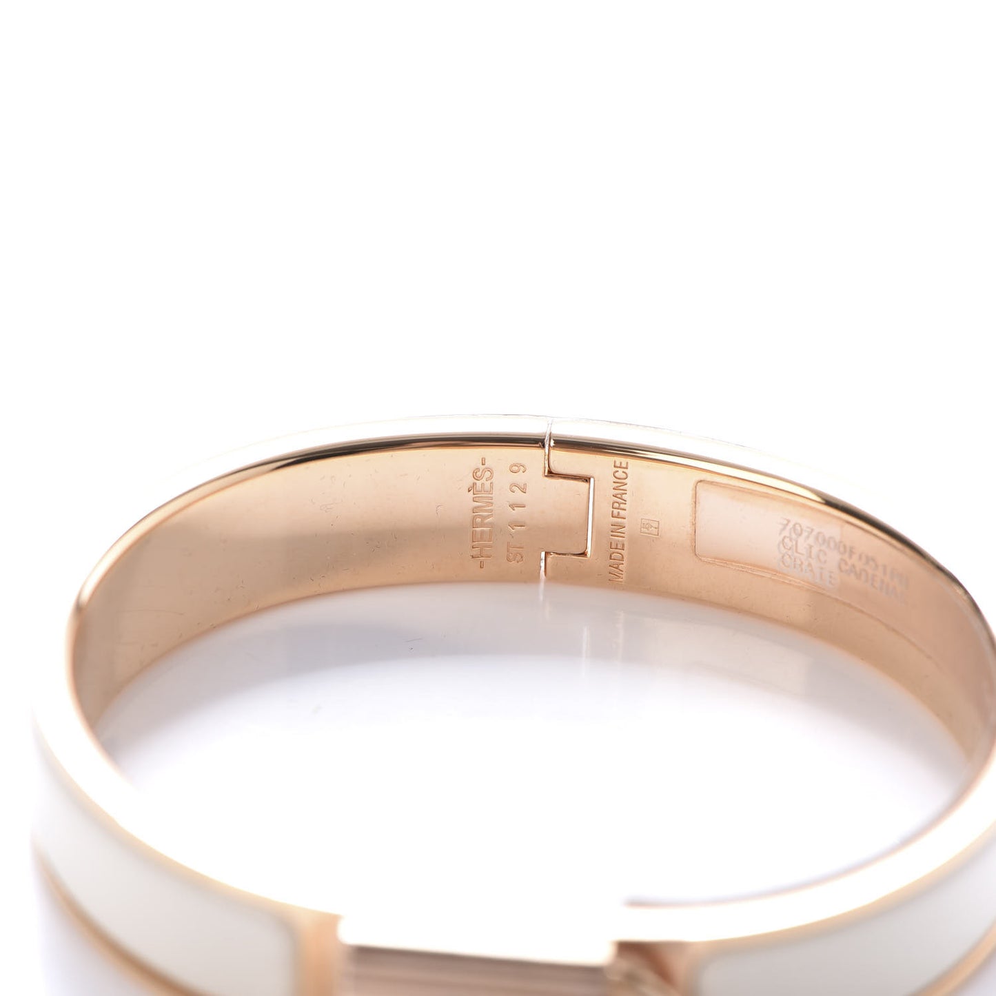 Enamel Narrow Clic Cadenas Bracelet PM Craie