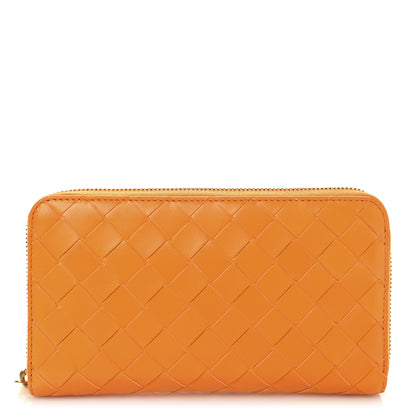 Bottega Veneta Nappa Intrecciato Zip Around Wallet Tangerine 1 of 6