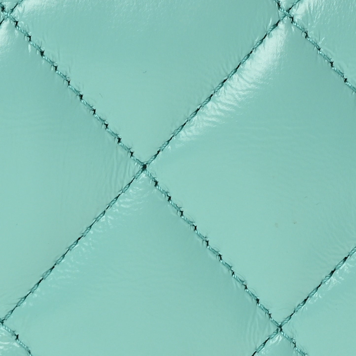 Shiny Lambskin Quilted Coco Trip Flap Bag Turquoise