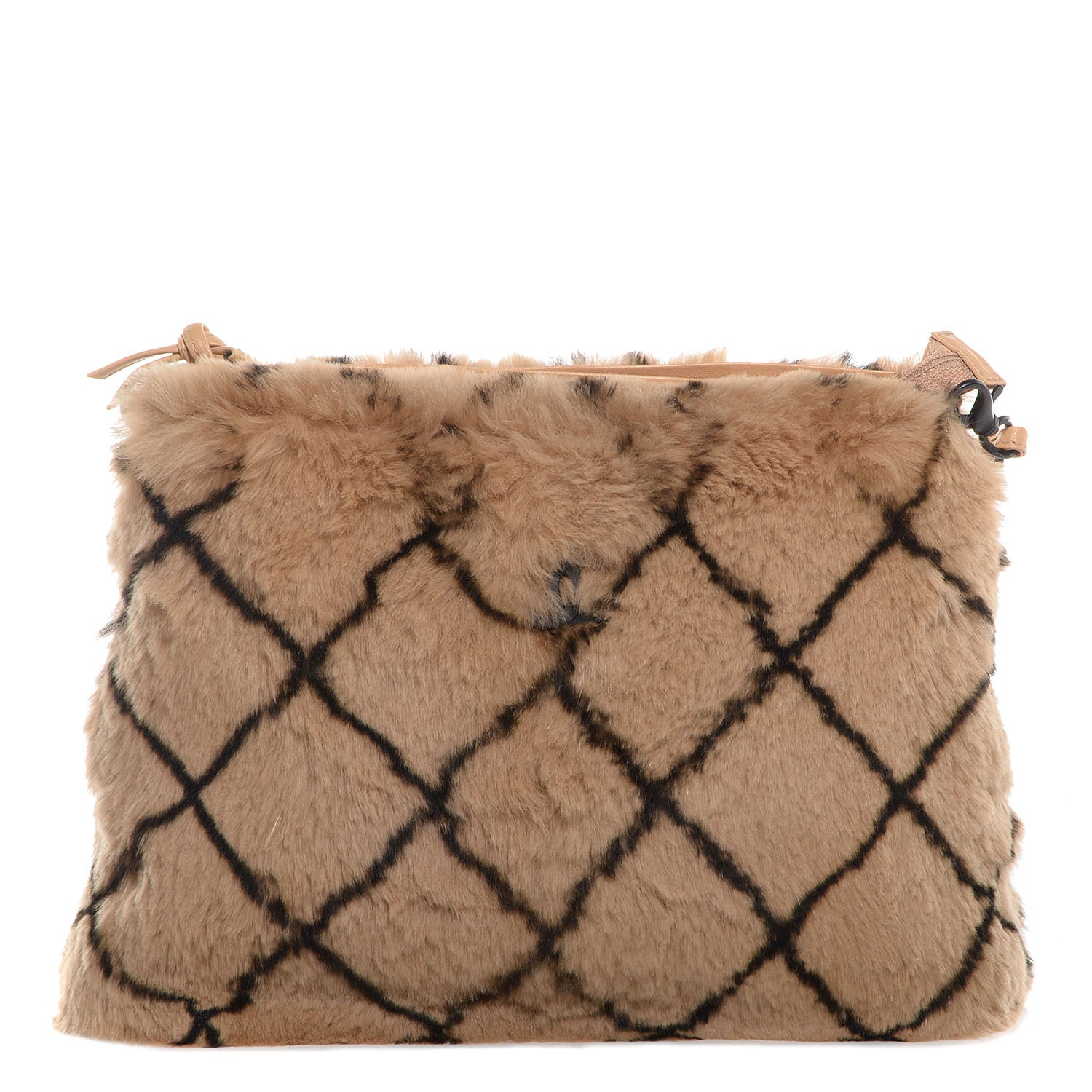 Chanel Lapin Fur Quilt Pattern Handbag Beige 1 of 8