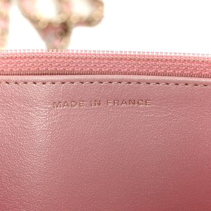 Chanel Iridescent Caviar Quilted Wallet on Chain WOC Rose Pink 7 of 12