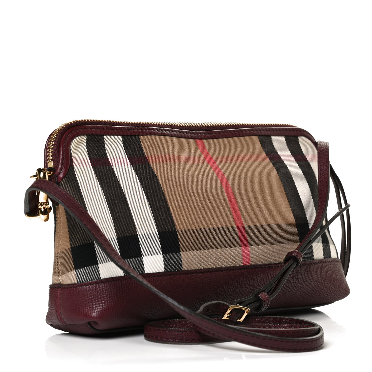 Burberry Derby House Check Abingdon Convertible Clutch Mahogany Red 2 of 14