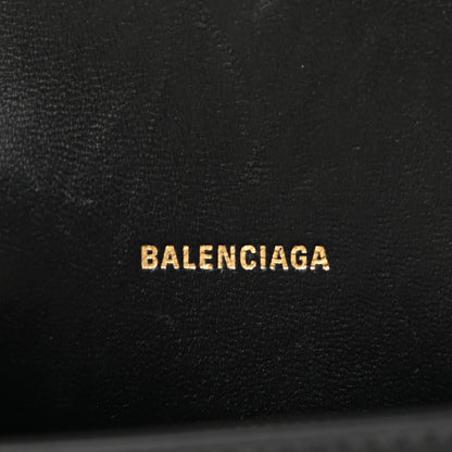 Balenciaga Shiny Box Calfskin Hourglass Chain Cardholder Black 6 of 9